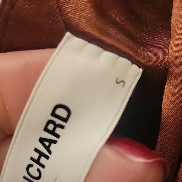 Amanda Uprichard Brown Sexy Silk Draped Dress NWOT Party Festive Holiday - Picture 4 of 13